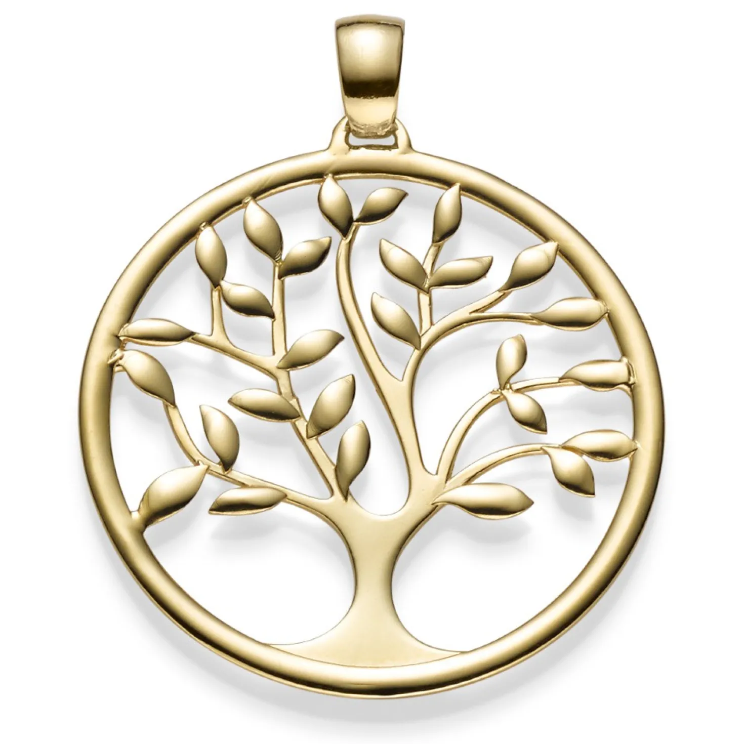 Anhänger Amulett Baum Lebensbaum aus 585 Gold Gelbgold Goldanhänger 40x33mm