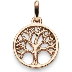Anhänger Amulett Baum Lebensbaum aus 585 Gold Rotgold 23x14,5mm