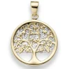 Anhänger Amulett Lebensbaum 585 Gold gelb/weiß bicolor 25x18mm Goldanhänger