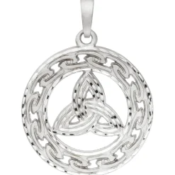 Anhänger Amulett Triquetra Ø 35,7mm aus 925 Silber mattiert Silberanhänger