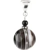 Anhänger aus Augenachat & Onyx & 925 Silber Brillenachat grau schwarz Damen