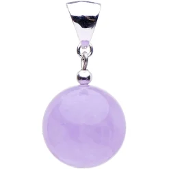 Anhänger aus echtem Amethyst Kugel hell violett flieder Ø16mm & 925 Silber