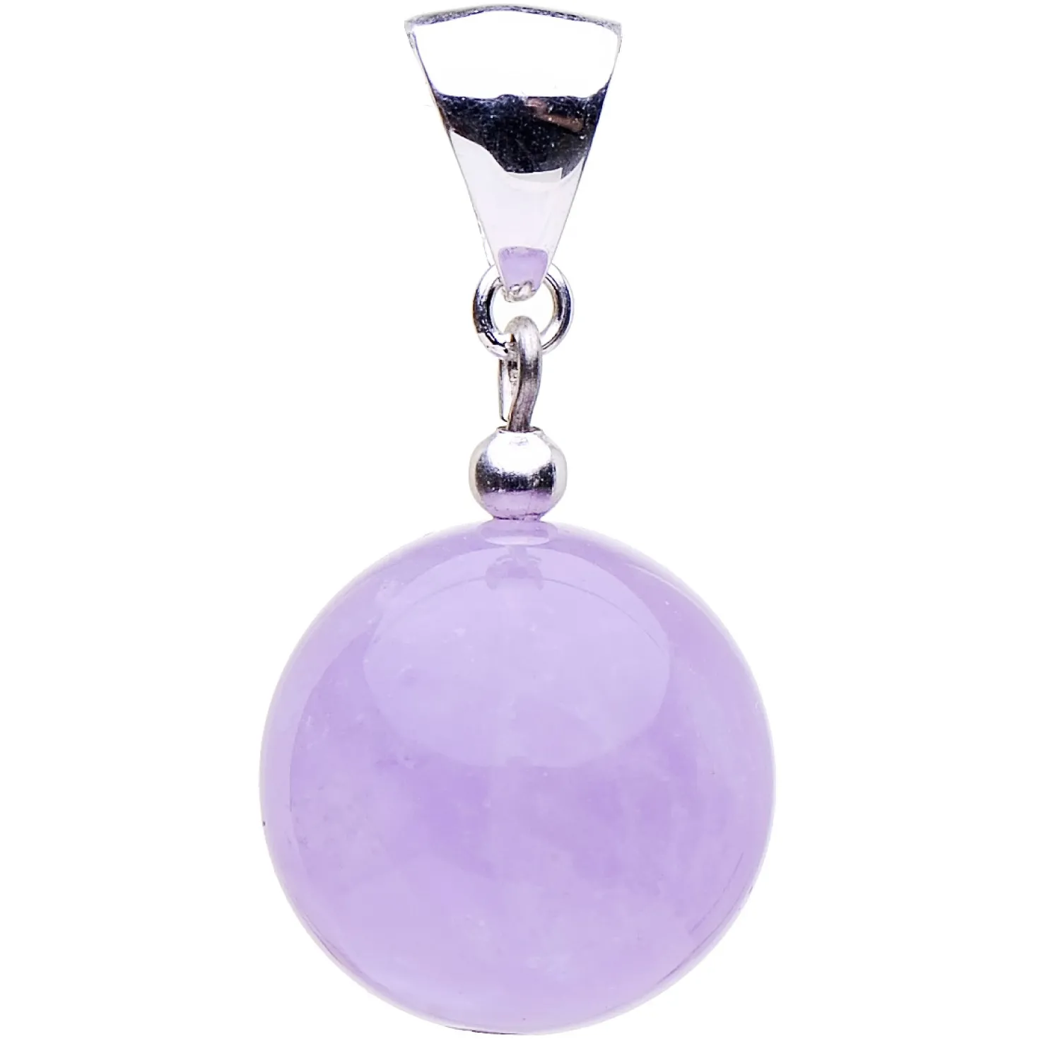 Anhänger aus echtem Amethyst Kugel hell violett flieder Ø16mm & 925 Silber
