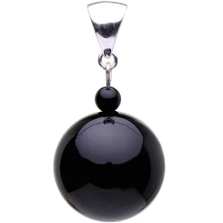 Anhänger aus echtem Onyx & 925er Silber, schwarz, Onyxanhänger