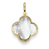 Anhänger aus 585 Gelbgold mit Blume Kleeblatt aus Perlmutt 15,5x24,5mm