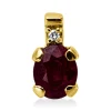 Anhänger aus 750 Gelbgold Rubin 0,4ct rot Diamant 0,01ct TW-SI 7,2x4mm