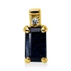 Anhänger aus 750 Gelbgold Saphir 0,34ct blau Diamant 0,01ct TW-SI 7,9x3,5mm