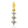 Anhänger aus 585 Gold Gelbgold 3 Brillanten 0,17ct W-PI 14,5x3,6mm mit Öse