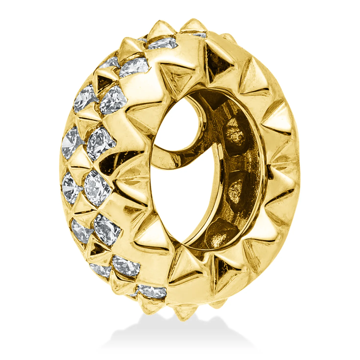 Anhänger aus 585 Gold Gelbgold 18 Brillanten 0,19ct W-SI/PI Ø10,5mm