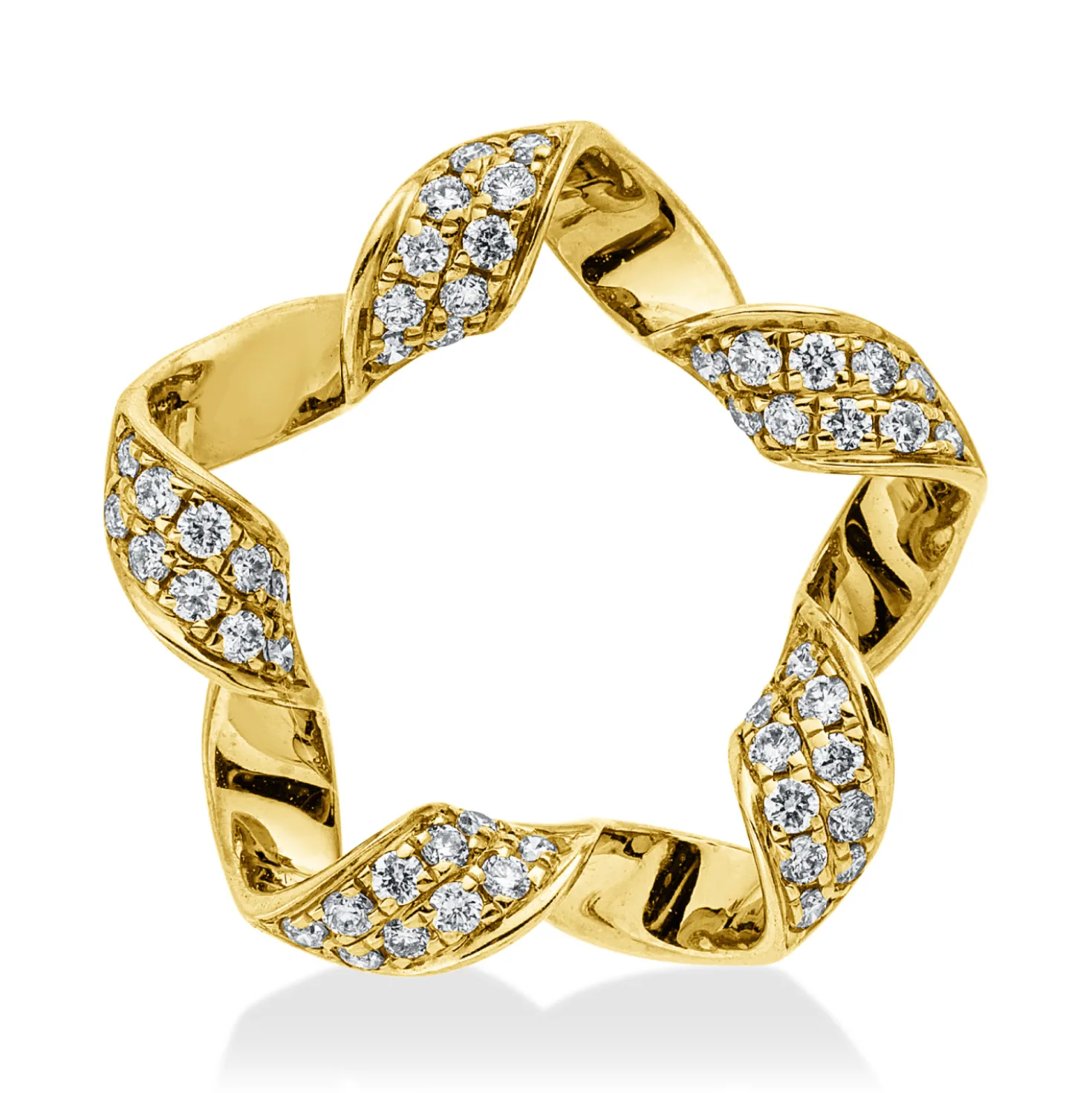 Anhänger aus 585 Gold Gelbgold 50 Brillanten 0,23ct W-SI/PI 16,8x16,8mm