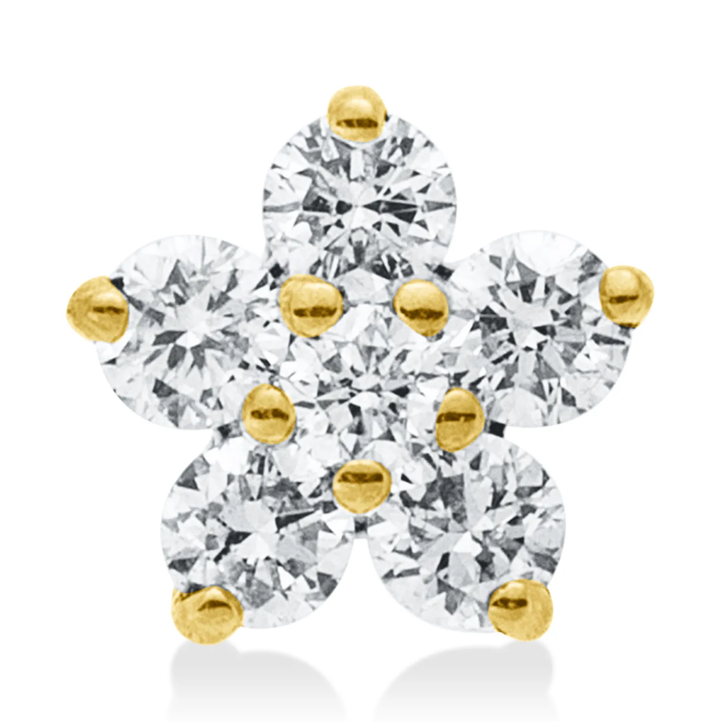 Anhänger aus 750 Gold Gelbgold 6 Brillanten 0,1ct W-SI 4,6x4,6mm