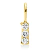 Anhänger aus 750 Gold Gelbgold 3 Brillanten 0,07ct W-SI 11x1,9mm mit Öse