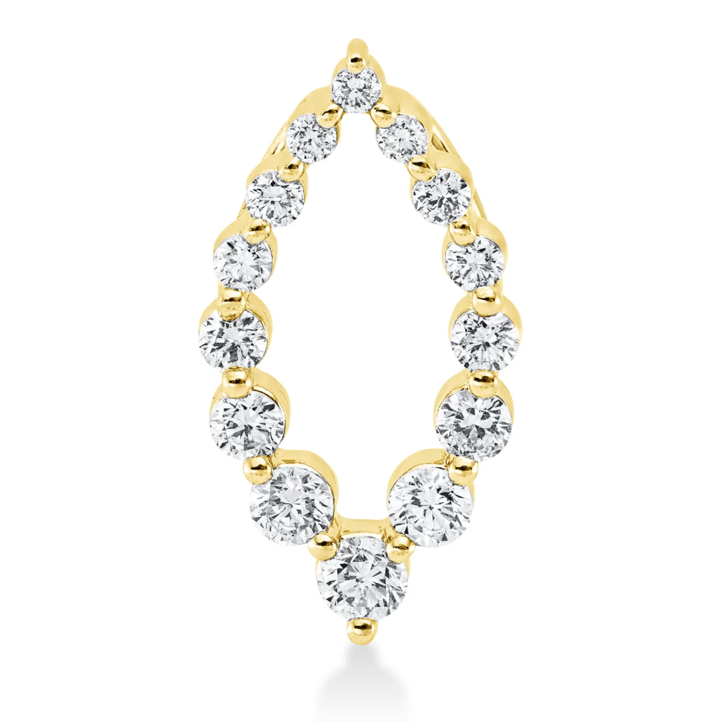 Anhänger aus 750 Gold Gelbgold 14 Diamanten 0,34ct TW-SI 16,1x8,3mm