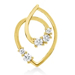Anhänger aus 750 Gold Gelbgold 5 Diamanten 0,18ct TW-SI 16,8x11,8mm