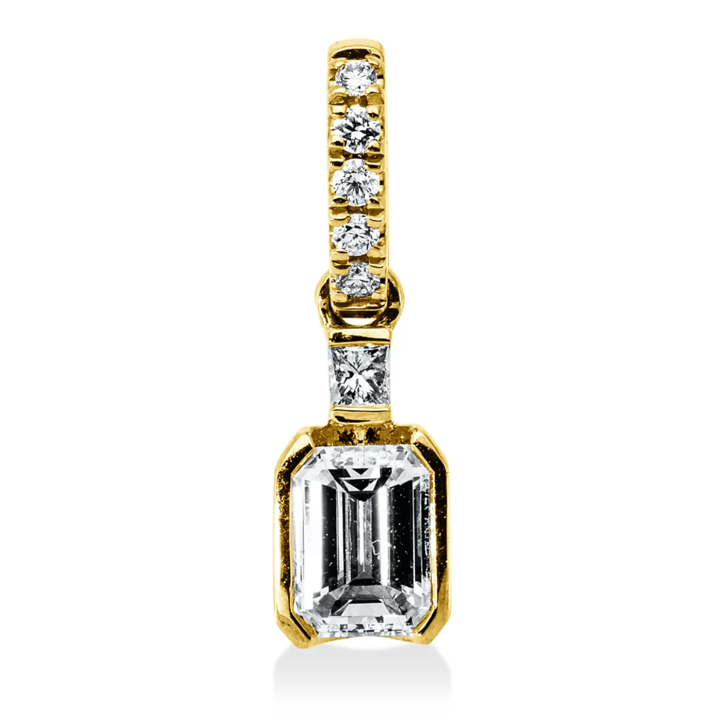 Anhänger aus 750 Gold Gelbgold 7 Diamanten 0,35ct TW-VSI 14,9x4,1mm mit Öse