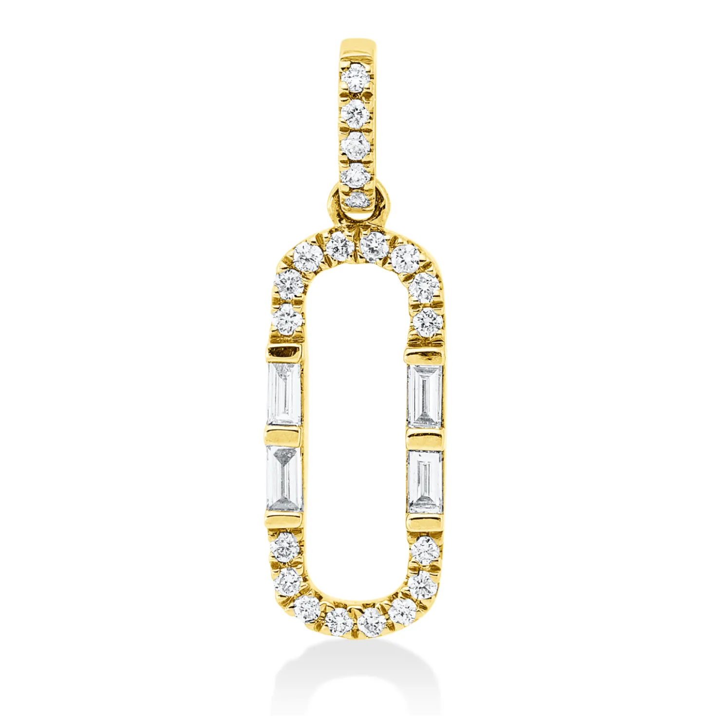 Anhänger aus 585 Gold Gelbgold 25 Diamanten 0,21ct W-SI/PI 21,7x6,3mm mit Öse