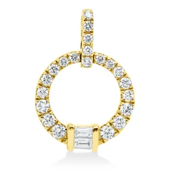 Anhänger aus 585 Gold Gelbgold 23 Diamanten 0,21ct W-SI/PI 15x10,2mm mit Öse