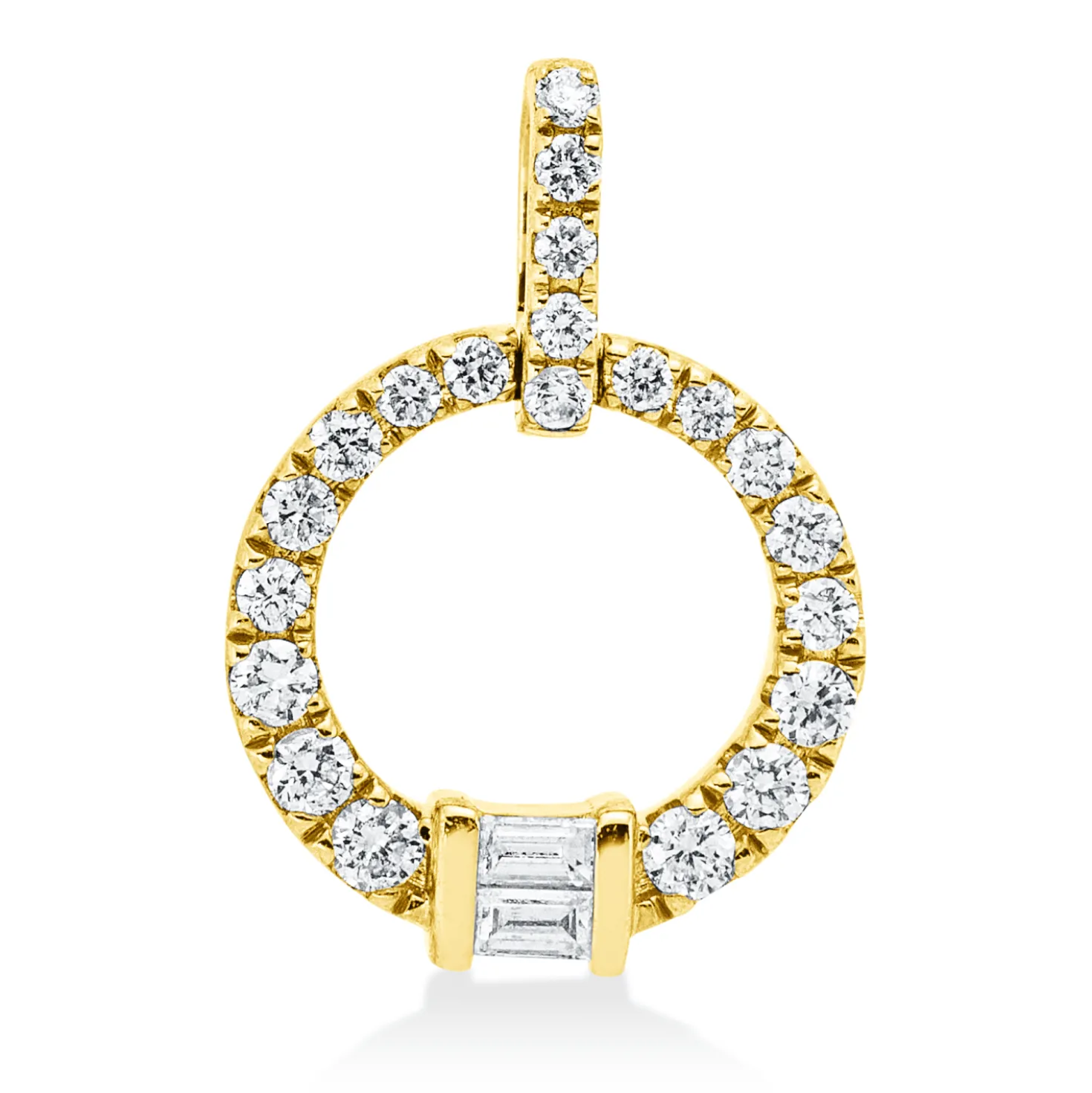 Anhänger aus 585 Gold Gelbgold 23 Diamanten 0,21ct W-SI/PI 15x10,2mm mit Öse