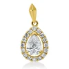 Anhänger aus 585 Gold Gelbgold 17 Diamanten 0,59ct W-SI 15,6x8mm mit Öse