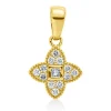 Anhänger aus 750 Gold Gelbgold 13 Diamanten 0,11ct 14,4x8,5mm mit Öse
