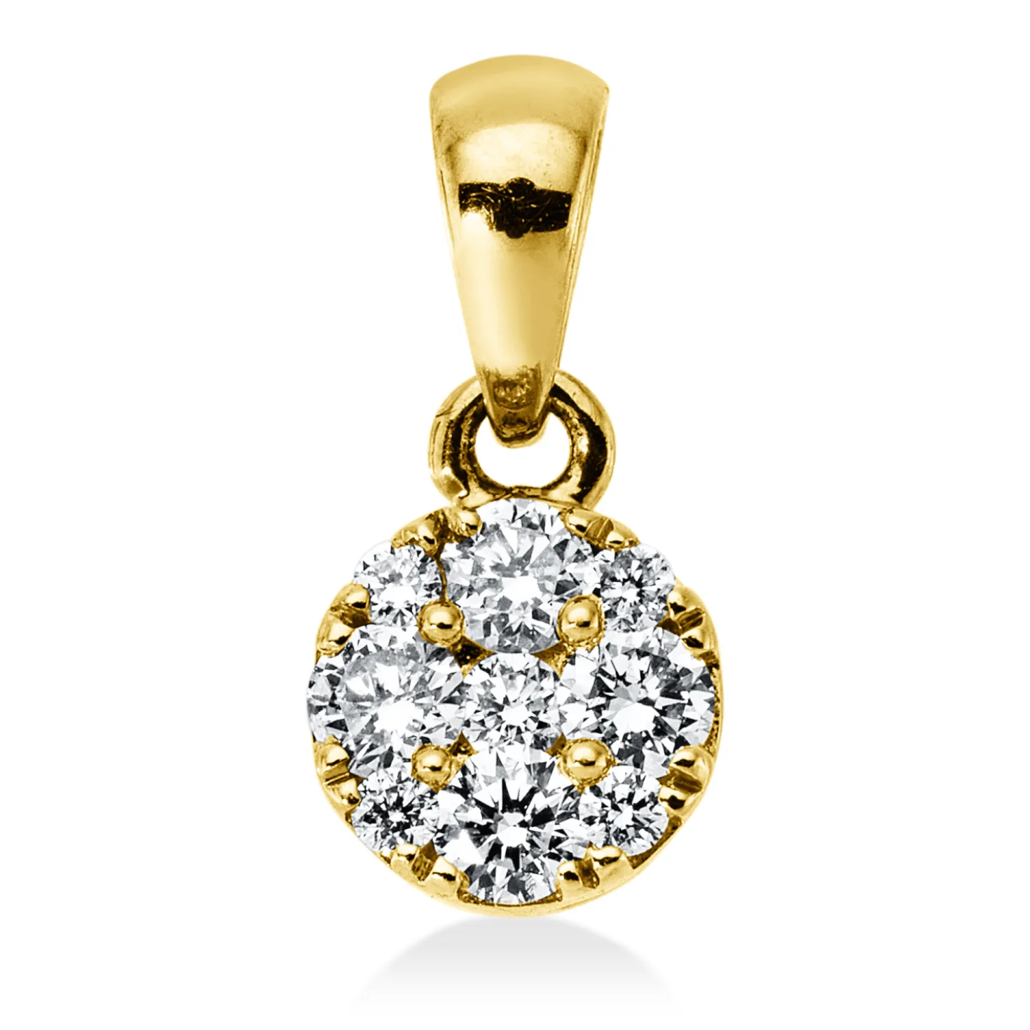 Anhänger aus 750 Gold Gelbgold 9 Diamanten 0,18ct 10,8x5,4mm mit Öse