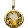Anhänger aus 585 Gold Gelbgold mit echtem Citrin orange Ø10,7mm Halsschmuck