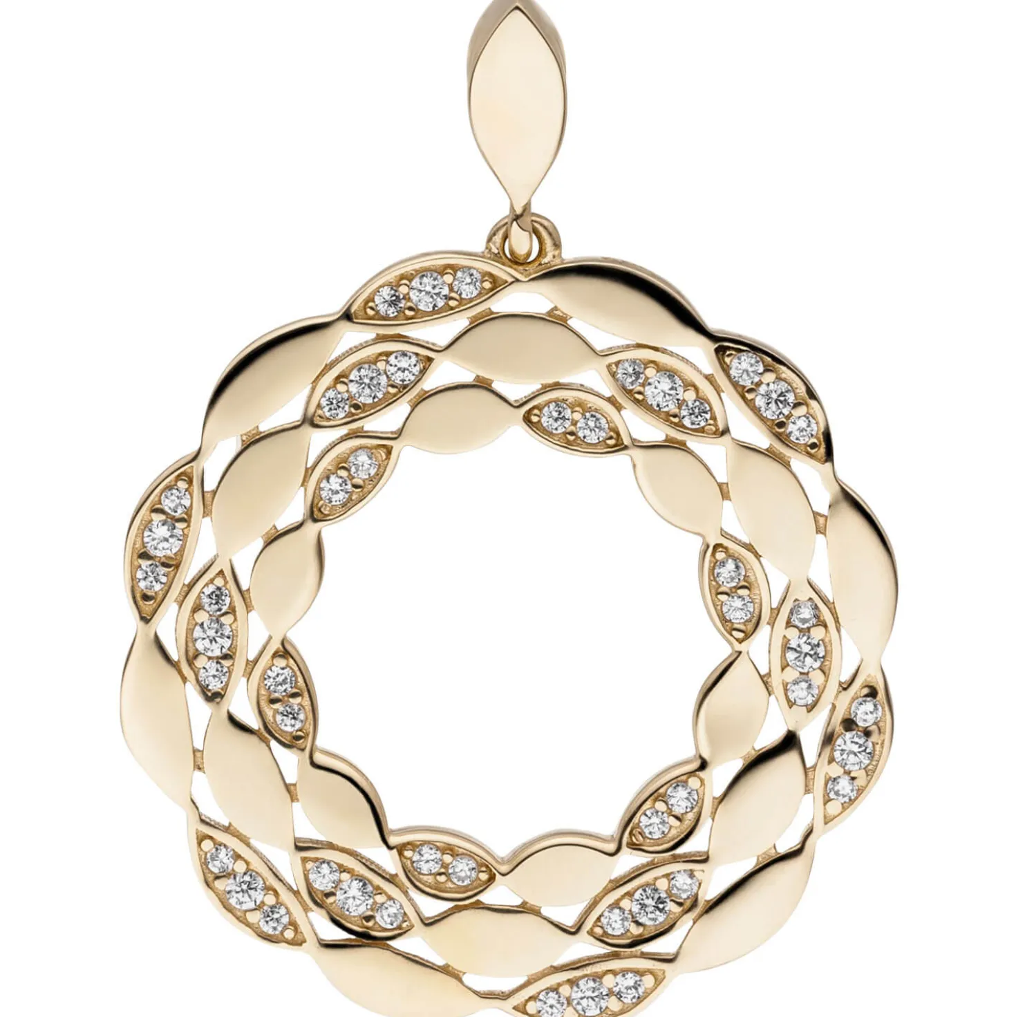 Anhänger aus 333 Gold Gelbgold mit 48 Zirkonia Ø26,2mm Halsschmuck Damen