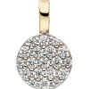 Anhänger aus 333 Gold Gelbgold mit 19 Zirkonia rund flach 11x6,7mm Halsschmuck