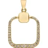 Anhänger aus 333 Gold Gelbgold mit 33 Zirkonia 23,2x17,9mm Quadrat abgerundet