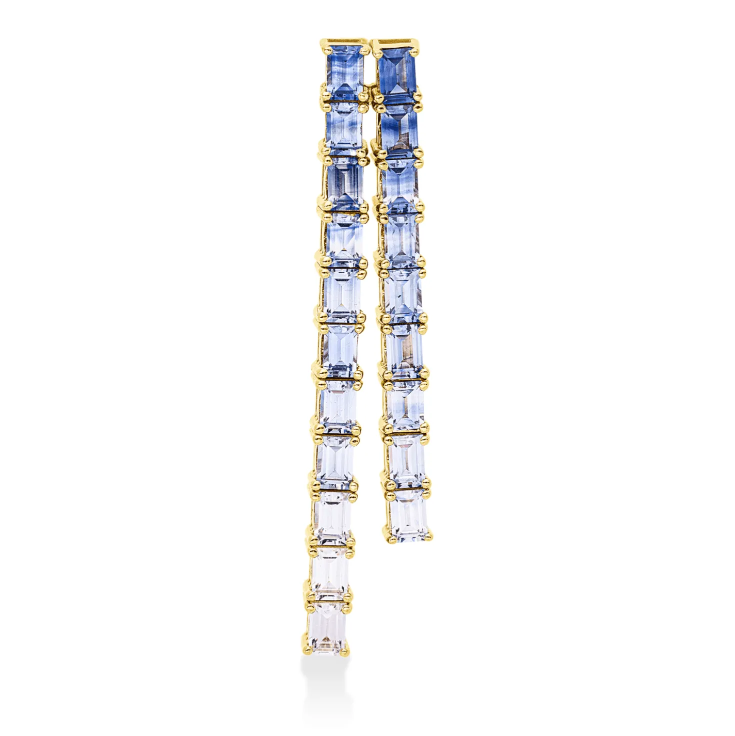 Anhänger aus 750 Gold Gelbgold 20 Saphire 1,76ct mehrfarbig 35x5,6mm