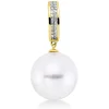Anhänger aus 750 Gold Gelbgold Südsee-Perle 13mm weiß mit Diamanten