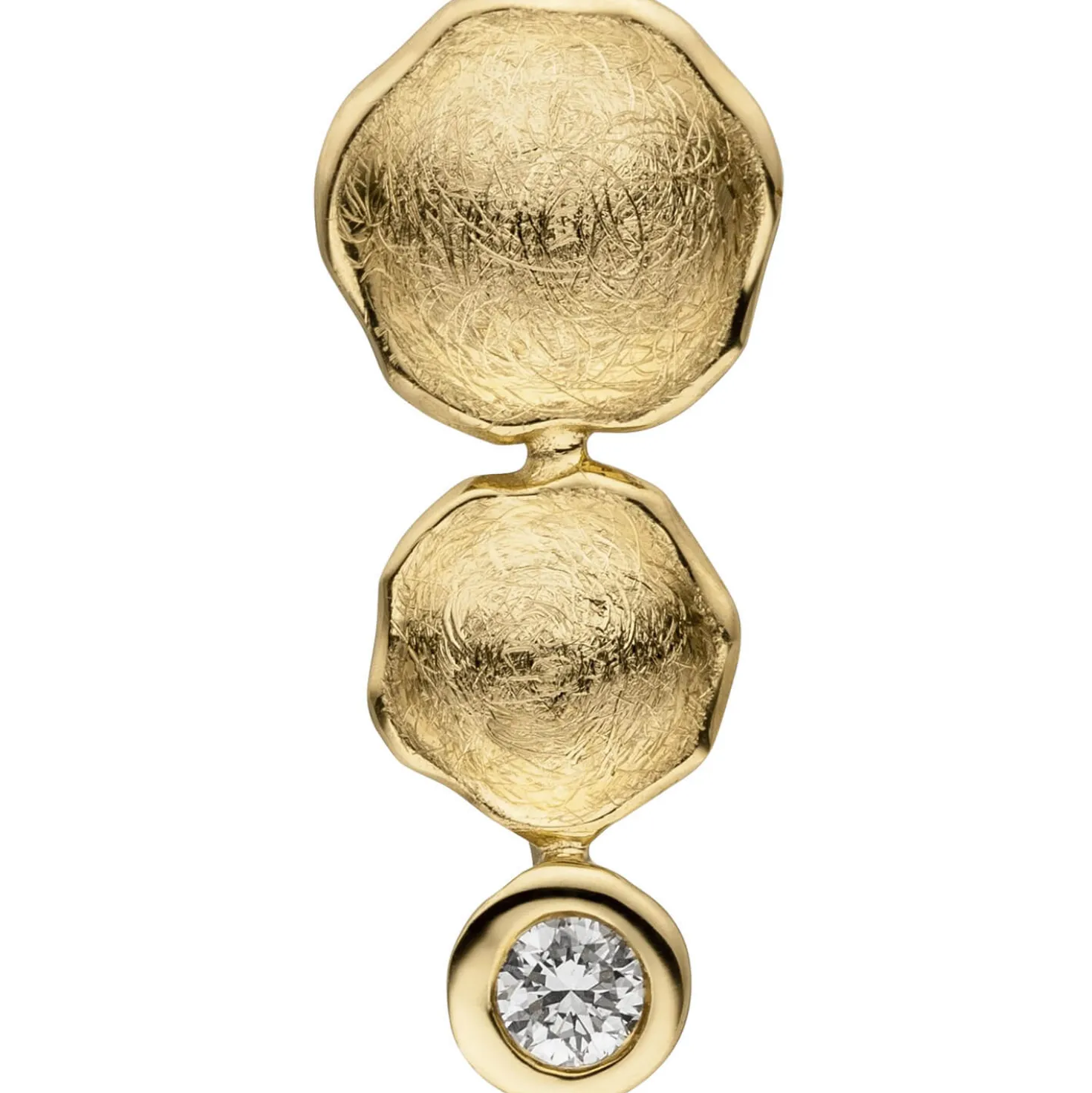 Anhänger aus 585 Gold Gelbgold teil- Diamant Brillant 0,05 Ct 16,7x6,9mm