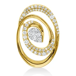 Anhänger aus 750 Gold gelb/weiß 68 Diamanten 0,61ct TW-SI 25x16,8mm