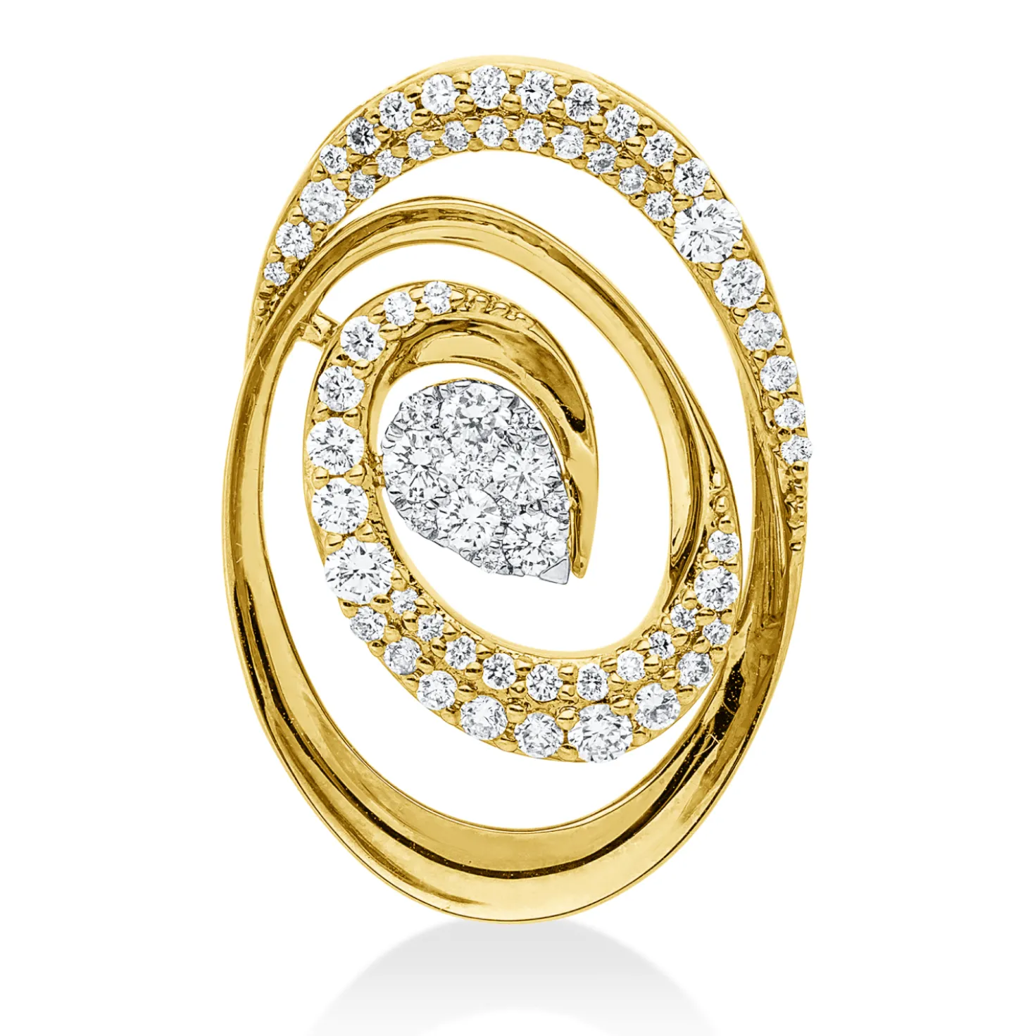 Anhänger aus 750 Gold gelb/weiß 68 Diamanten 0,61ct TW-SI 25x16,8mm