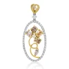 Anhänger aus 750 Gold gelb/weiß/rot 51 Diamanten 1,21ct 33x13,7mm
