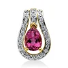 Anhänger aus 750 Gold gelb/weiß 4 Turmaline 1,92ct pink 41 Brillanten 0,12ct F-SI