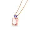 Anhänger aus 750 Gold Rotgold 2 Amethyste 6,3ct pink 17,6x10mm