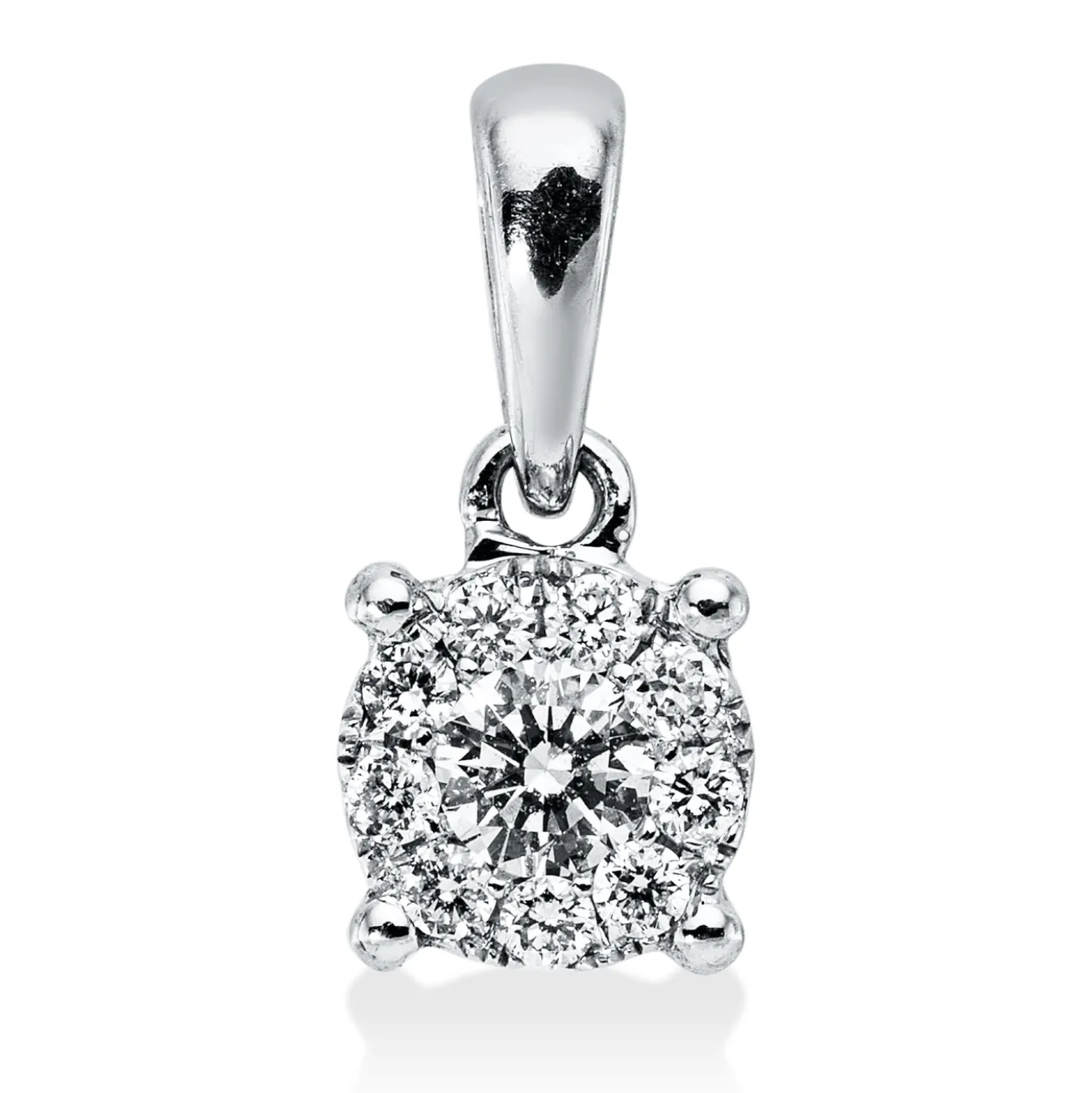 Anhänger aus 750 Gold Weißgold 10 Brillanten 0,16ct F-VSI 11,1x5,2mm