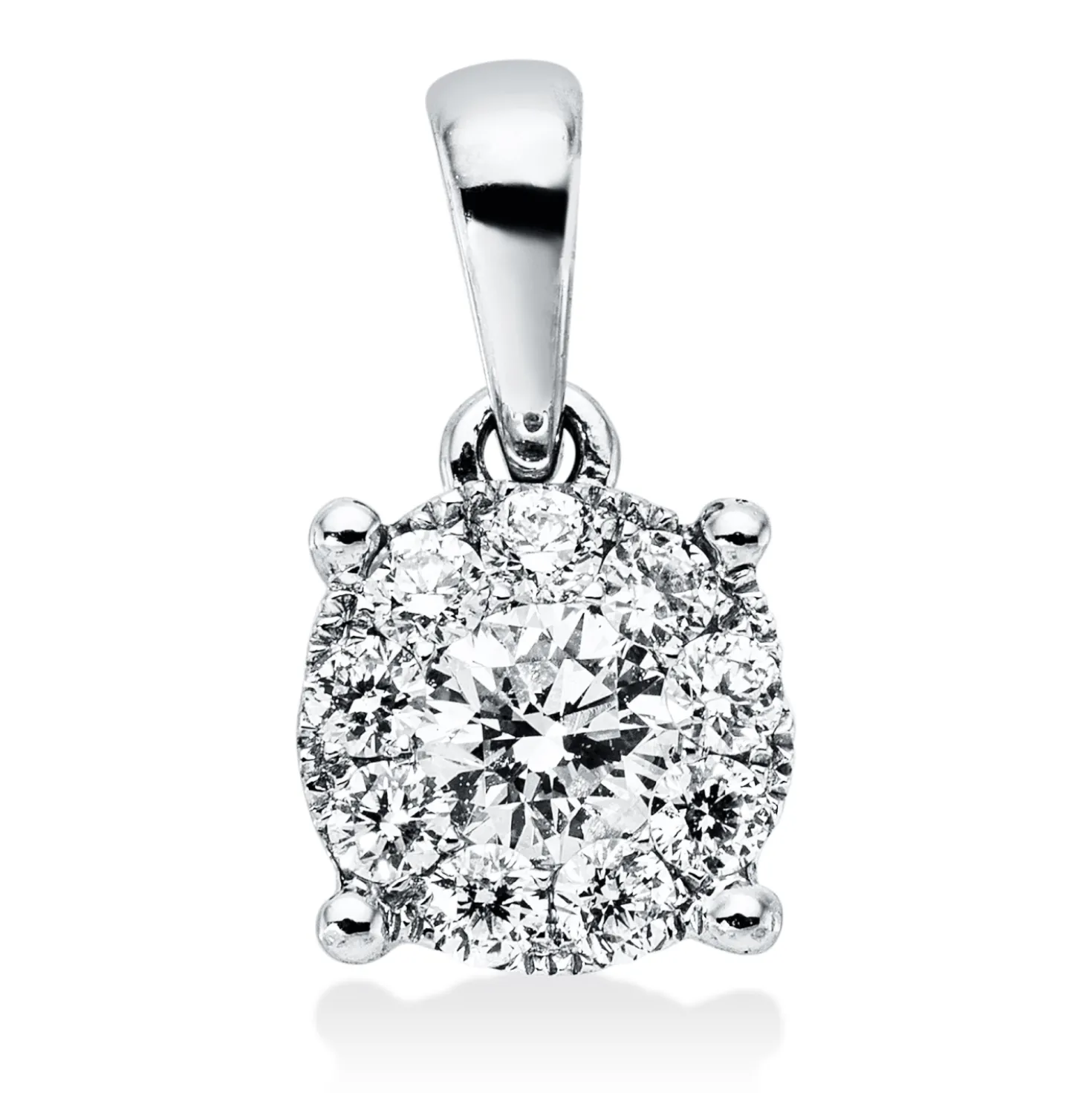 Anhänger aus 750 Gold Weißgold 10 Brillanten 0,3ct F-VSI 11,7x6,5mm mit Öse