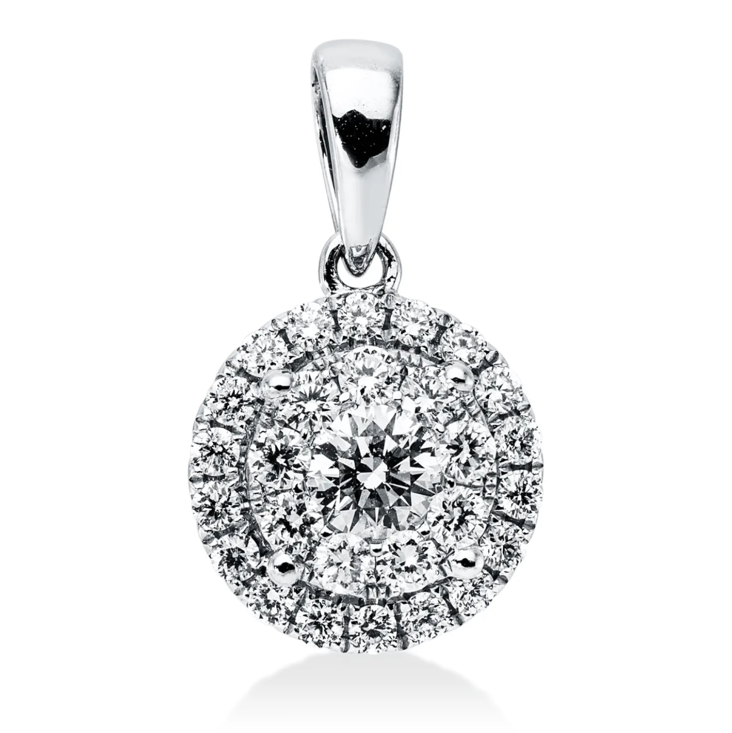 Anhänger aus 750 Gold Weißgold 28 Brillanten 0,48ct F-VSI 15,9x9,3mm mit Öse