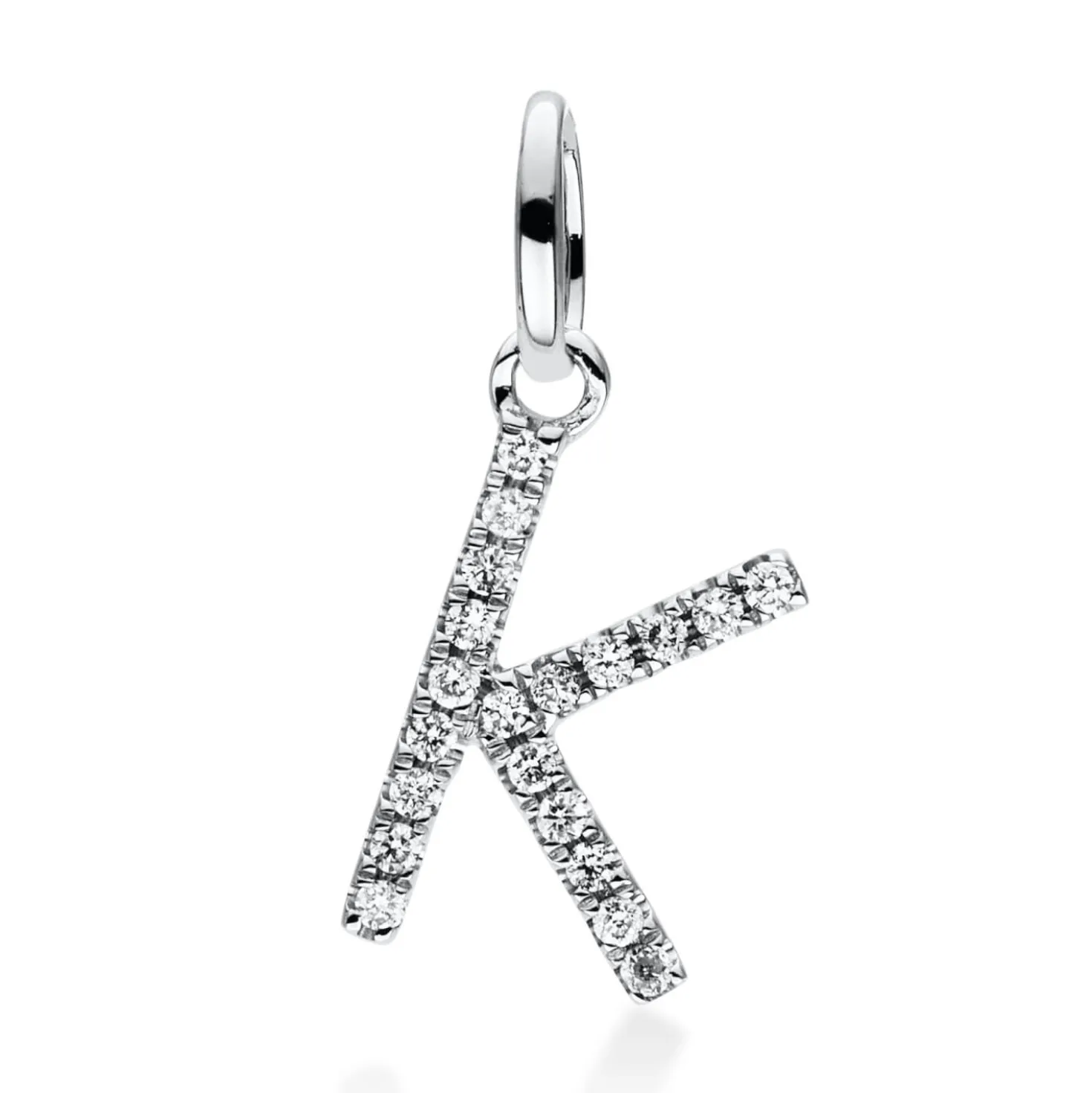 Anhänger aus 750 Gold Weißgold 20 Brillanten 0,04ct TW-SI 15x6mm mit Öse