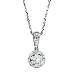 Anhänger aus 750 Gold Weißgold 28 Brillanten 0,33ct TW-SI 14,7x7,5mm mit Öse