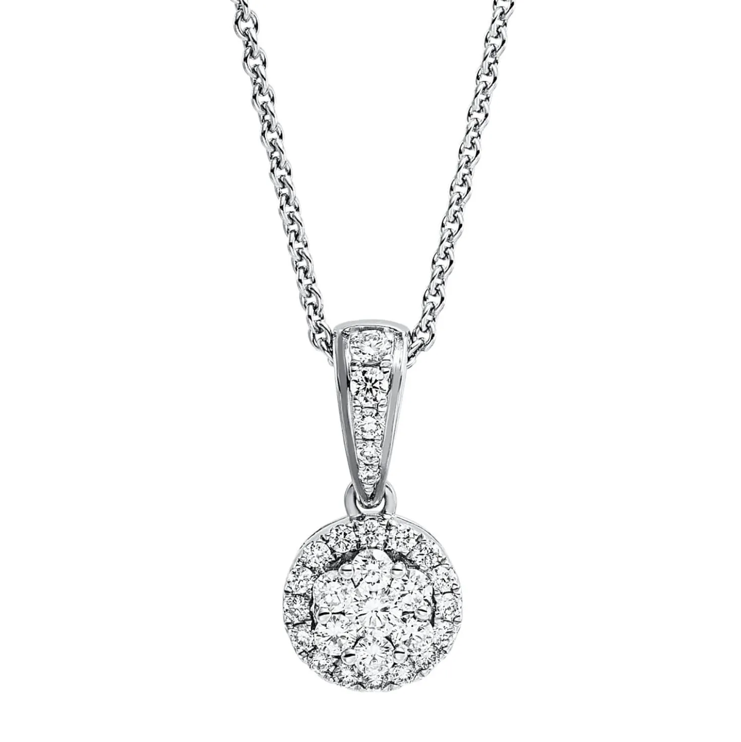 Anhänger aus 750 Gold Weißgold 28 Brillanten 0,33ct TW-SI 14,7x7,5mm mit Öse