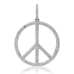 Anhänger aus 750 Gold Weißgold 343 Brillanten 0,73ct TW-SI 32x24mm mit Öse