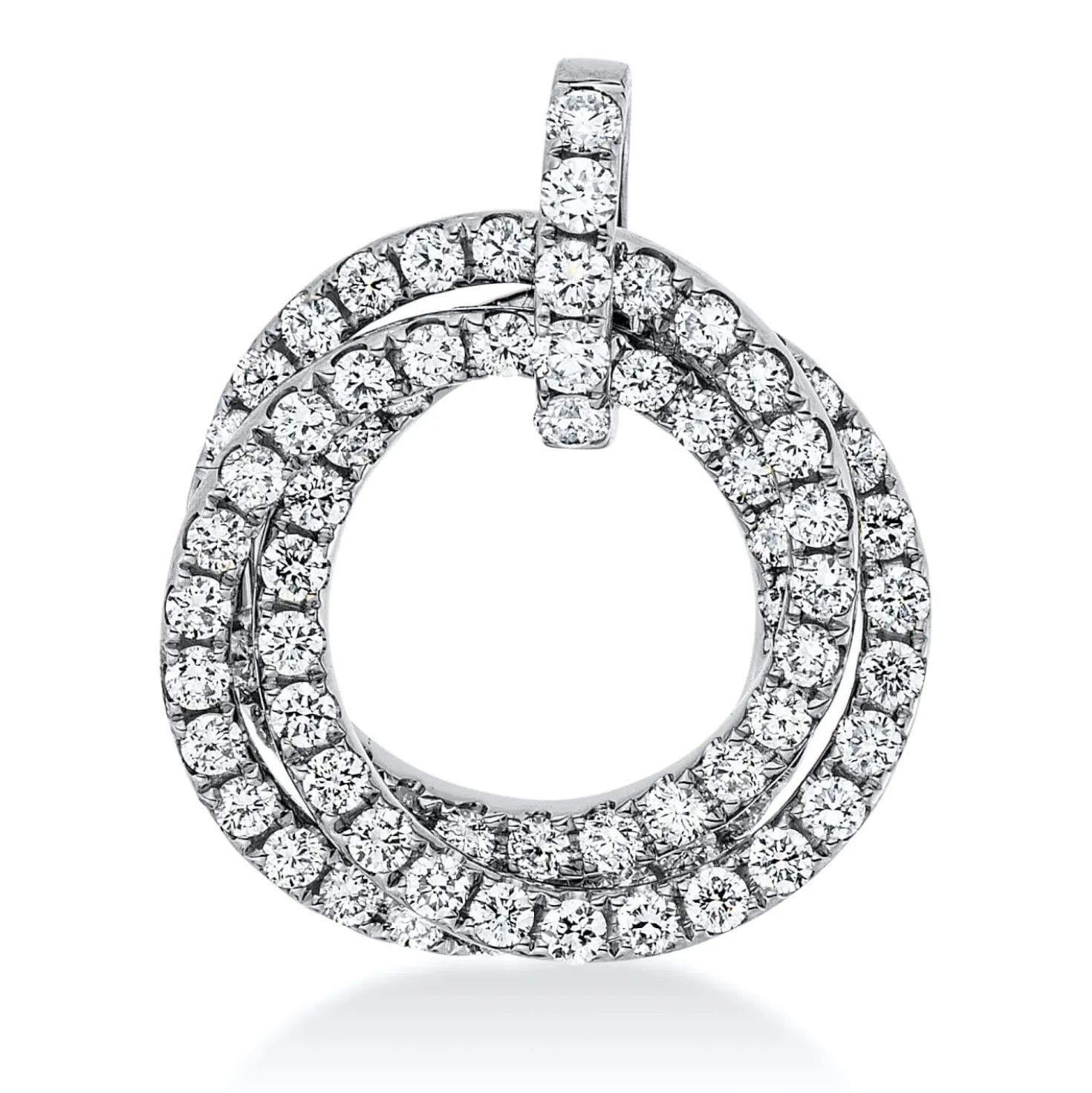 Anhänger aus 750 Gold Weißgold 76 Brillanten 0,95ct TW-VSI 21,9x18,5mm mit Öse