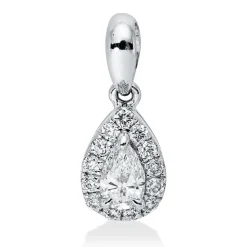 Anhänger aus 750 Gold Weißgold 14 Diamanten 0,09ct TW-SI 8,5x3,8mm