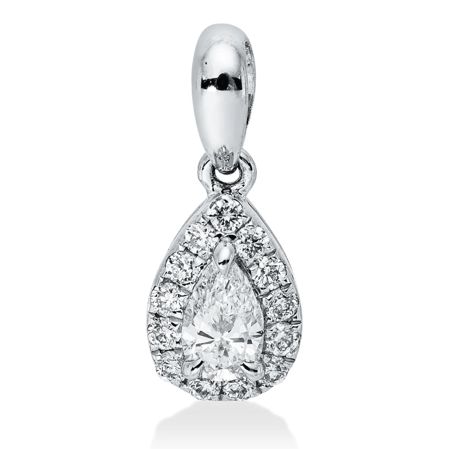 Anhänger aus 750 Gold Weißgold 14 Diamanten 0,09ct TW-SI 8,5x3,8mm