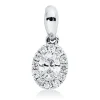 Anhänger aus 750 Gold Weißgold 13 Diamanten 0,1ct TW-SI 8,5x3,8mm