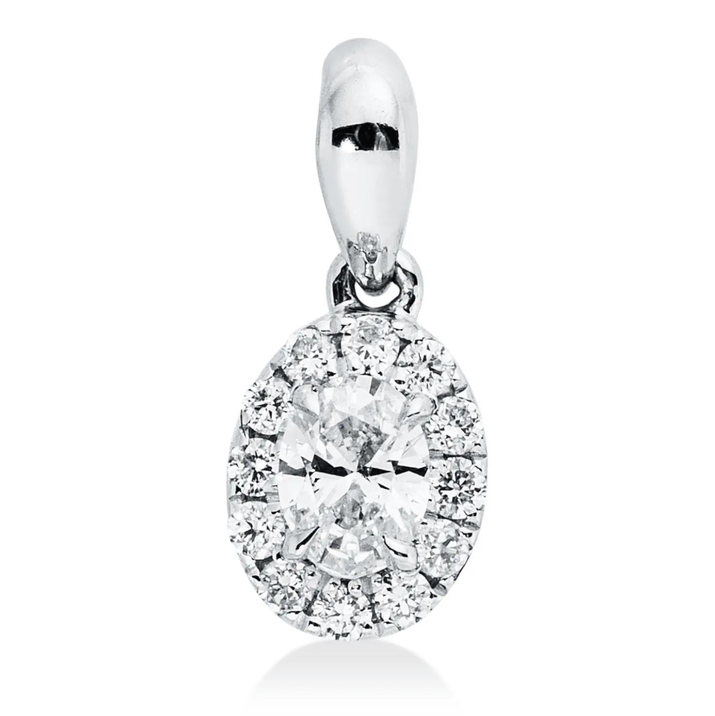 Anhänger aus 750 Gold Weißgold 13 Diamanten 0,1ct TW-SI 8,5x3,8mm