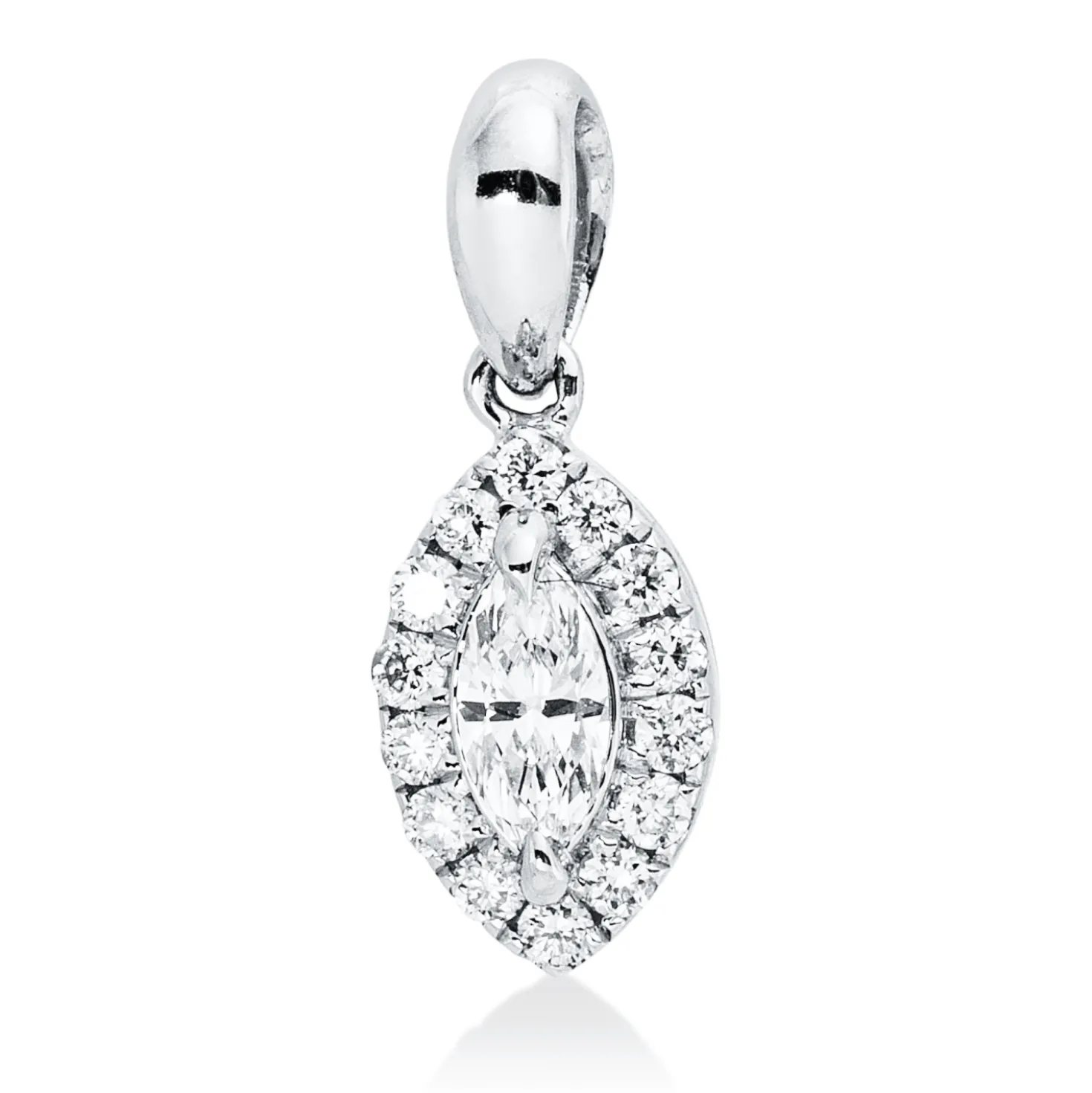 Anhänger aus 750 Gold Weißgold 15 Diamanten 0,1ct TW-SI 10,5x4mm